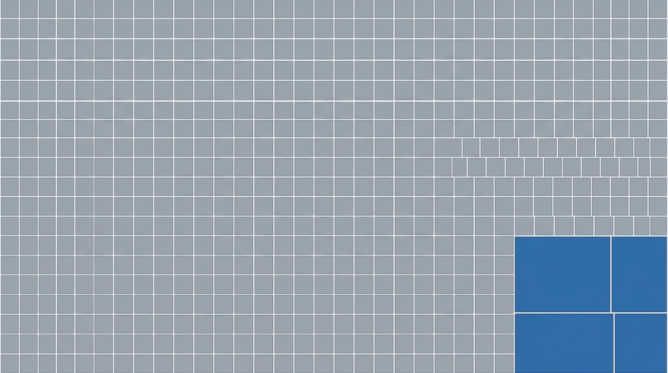 Illustratives Konzeptdiagramm: der S&P 500 als breite Zusammenfassung vieler großer US-Unternehmen über mehrere Branchen